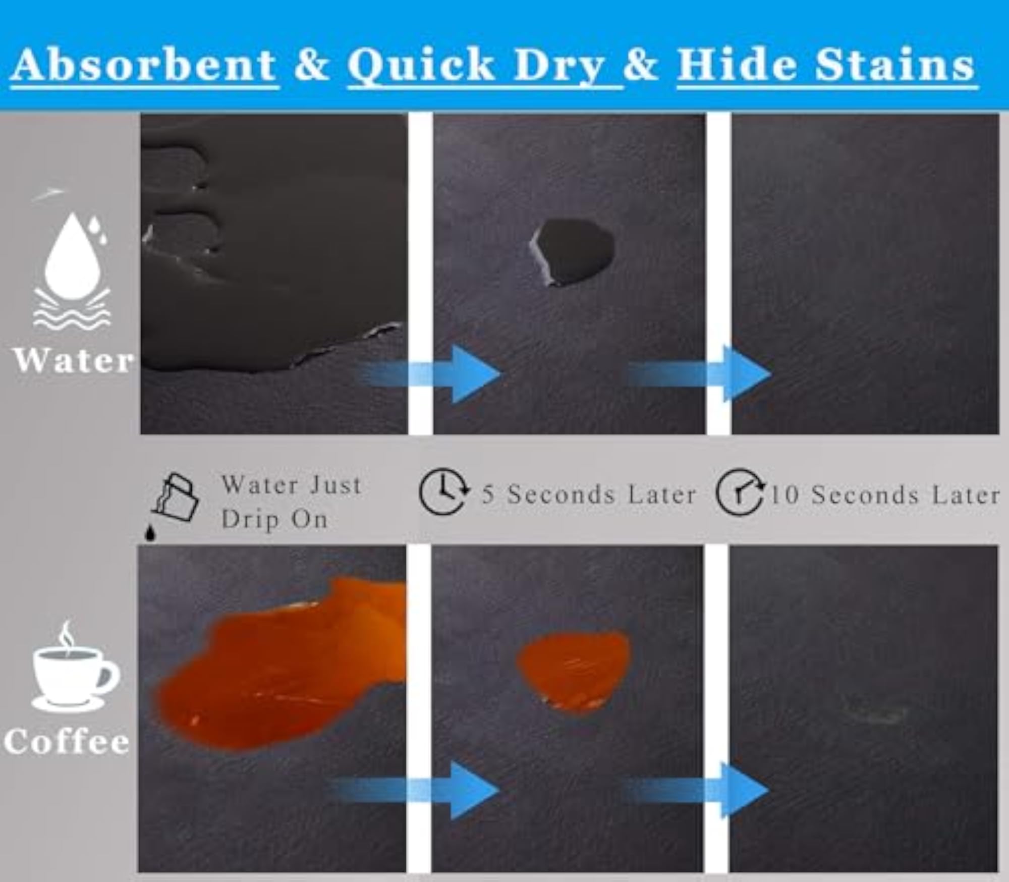 Coffee Mat for Countertops, Absorbent Rubber Mat